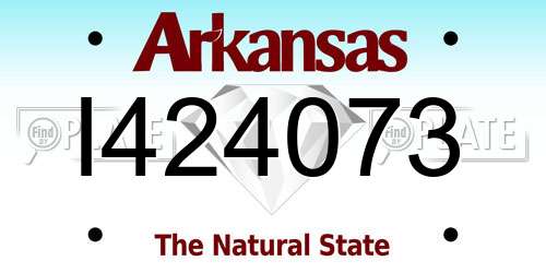 I424073 Arkansas License Plate