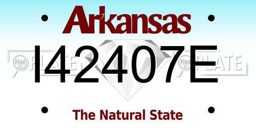 I42407E Arkansas License Plate