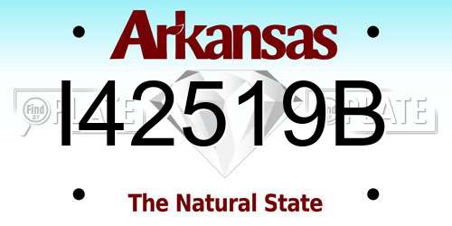 I42519B Arkansas License Plate