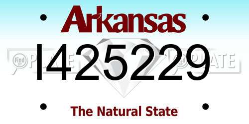I425229 Arkansas License Plate