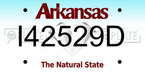 I42529D Arkansas License Plate