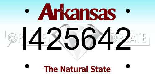 I425642 Arkansas License Plate