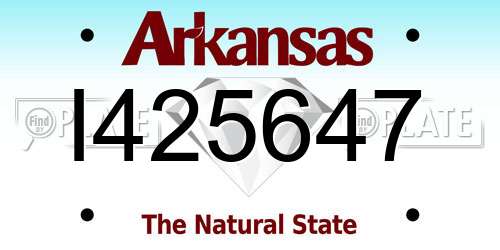 I425647 Arkansas License Plate