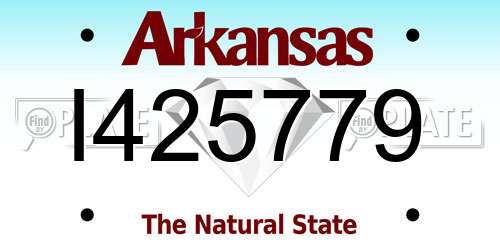 I425779 Arkansas License Plate