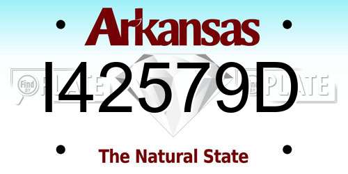 I42579D Arkansas License Plate
