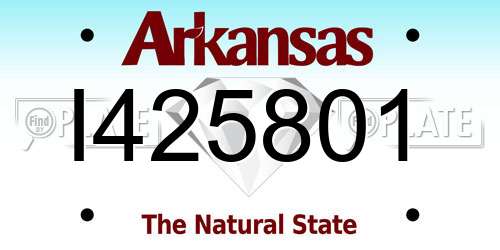 I425801 Arkansas License Plate