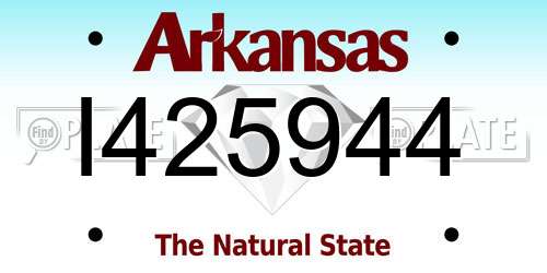 I425944 Arkansas License Plate