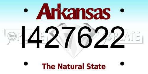 I427622 Arkansas License Plate