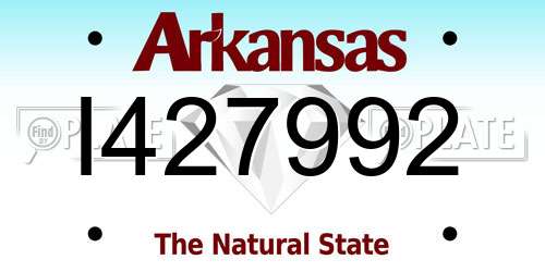 I427992 Arkansas License Plate