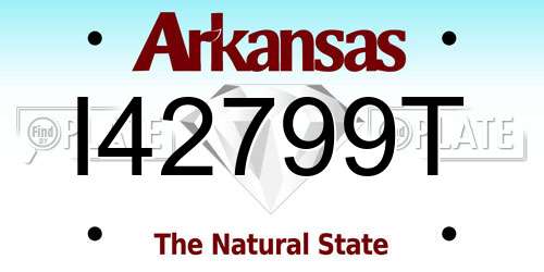 I42799T Arkansas License Plate