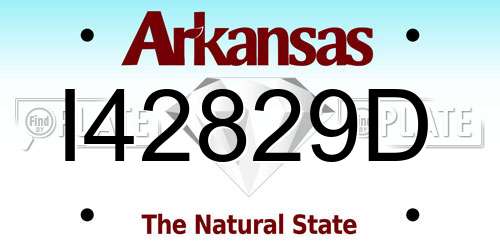 I42829D Arkansas License Plate