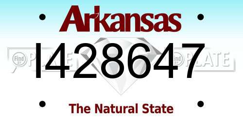 I428647 Arkansas License Plate