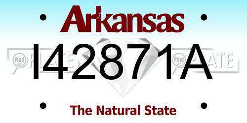 I42871A Arkansas License Plate