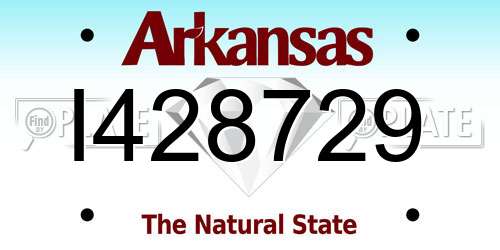 I428729 Arkansas License Plate