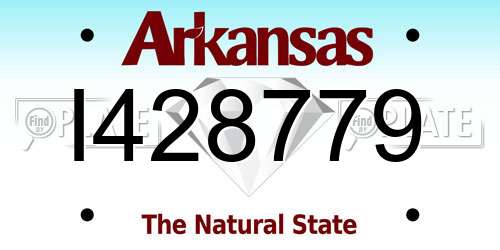 I428779 Arkansas License Plate
