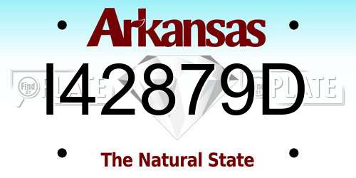 I42879D Arkansas License Plate