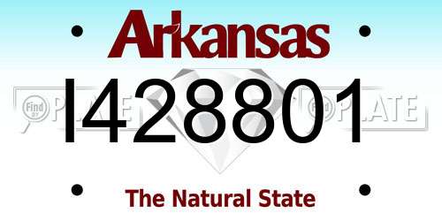 I428801 Arkansas License Plate
