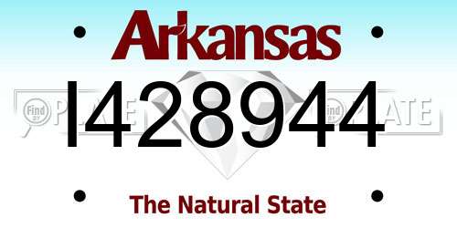 I428944 Arkansas License Plate