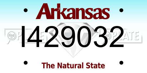 I429032 Arkansas License Plate