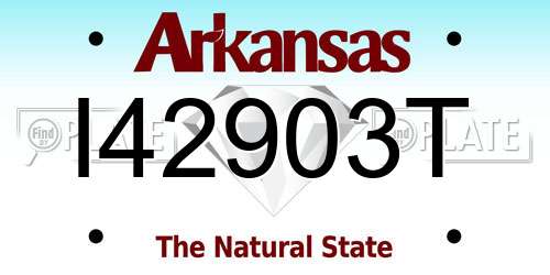 I42903T Arkansas License Plate