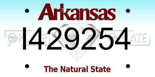 I429254 Arkansas License Plate