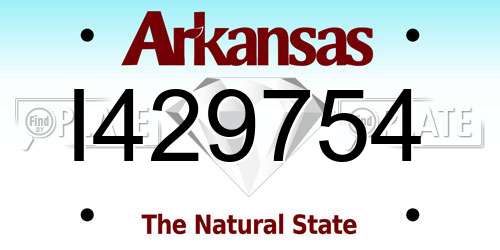 I429754 Arkansas License Plate