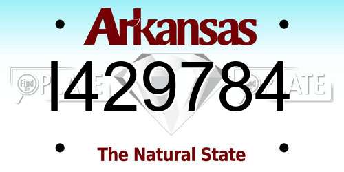 I429784 Arkansas License Plate