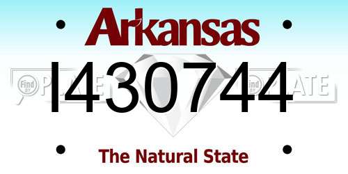 I430744 Arkansas License Plate