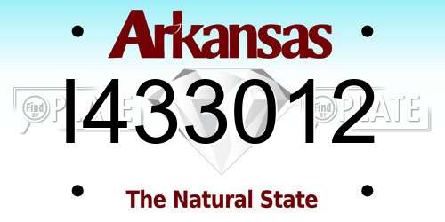 I433012 Arkansas License Plate