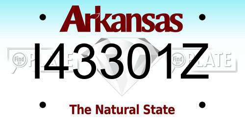 I43301Z Arkansas License Plate
