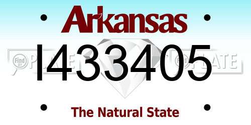 I433405 Arkansas License Plate