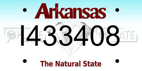 I433408 Arkansas License Plate