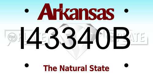 I43340B Arkansas License Plate