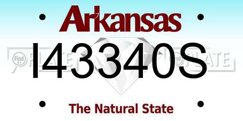 I43340S Arkansas License Plate