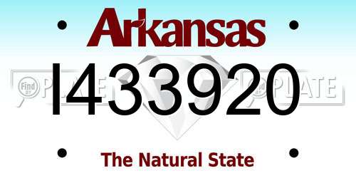 I433920 Arkansas License Plate