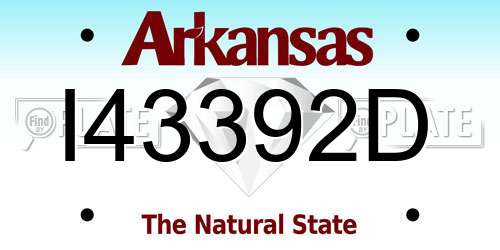 I43392D Arkansas License Plate