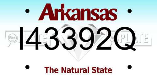 I43392Q Arkansas License Plate