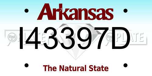 I43397D Arkansas License Plate