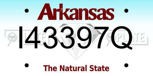 I43397Q Arkansas License Plate