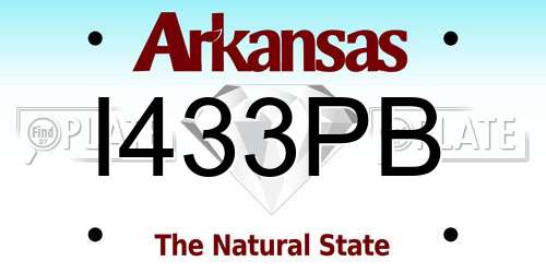 I433PB Arkansas License Plate