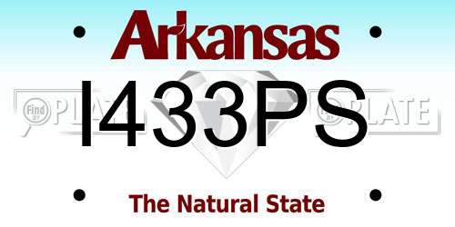 I433PS Arkansas License Plate