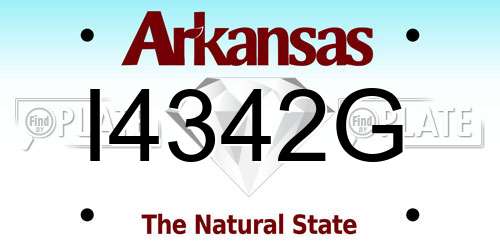 I4342G Arkansas License Plate