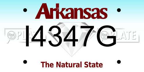 I4347G Arkansas License Plate