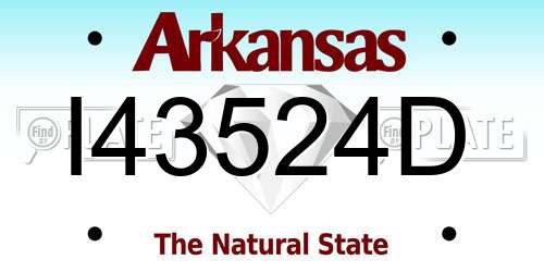 I43524D Arkansas License Plate