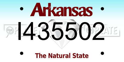 I435502 Arkansas License Plate