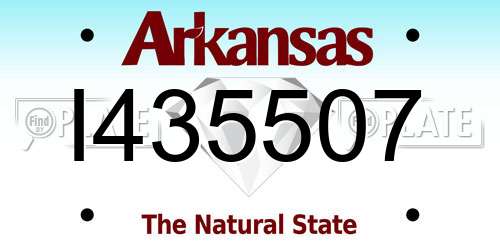 I435507 Arkansas License Plate