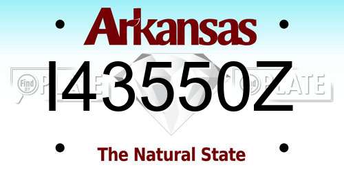 I43550Z Arkansas License Plate