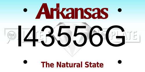 I43556G Arkansas License Plate