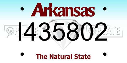I435802 Arkansas License Plate