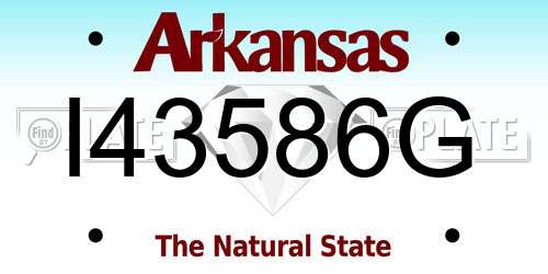 I43586G Arkansas License Plate